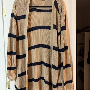 BB Dakota Tan and Black Striped Cardigan